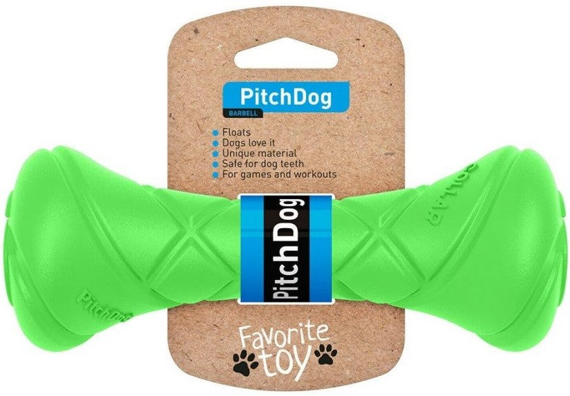 Sassbai Toy Pitchdog Barbell D7 Lime Green-Dog Toys-Ascot Saddlery