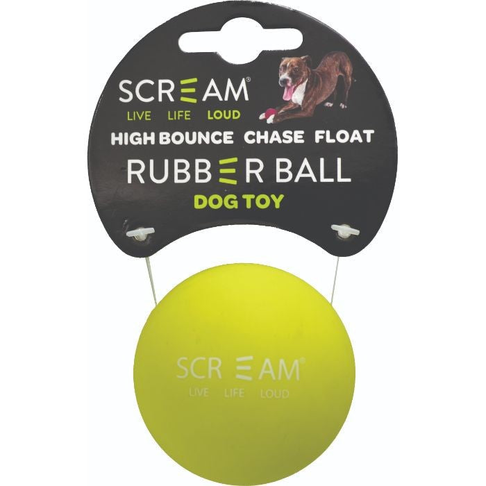 Scream Rubber Dog Ball Ass Colours-Dog Toys-Ascot Saddlery