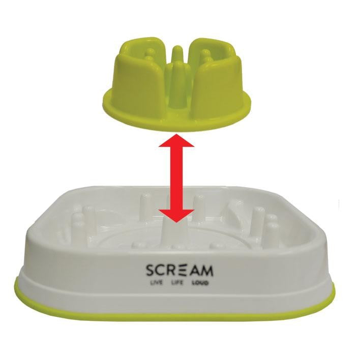 Scream Slow Feed Bowl Interactive 28cmx28cmx7cm Loud Blue-Dog Accessories-Ascot Saddlery