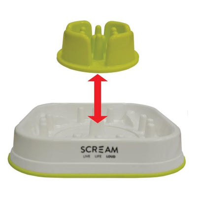 Scream Slow Feed Bowl Interactive 28cmx28cmx7cm Loud Green-Dog Accessories-Ascot Saddlery