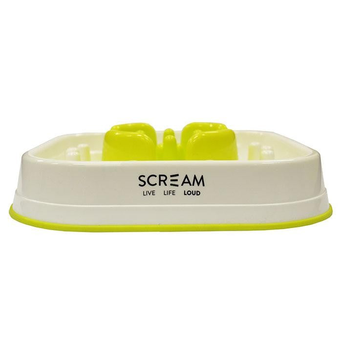 Scream Slow Feed Bowl Interactive 28cmx28cmx7cm Loud Green-Dog Accessories-Ascot Saddlery