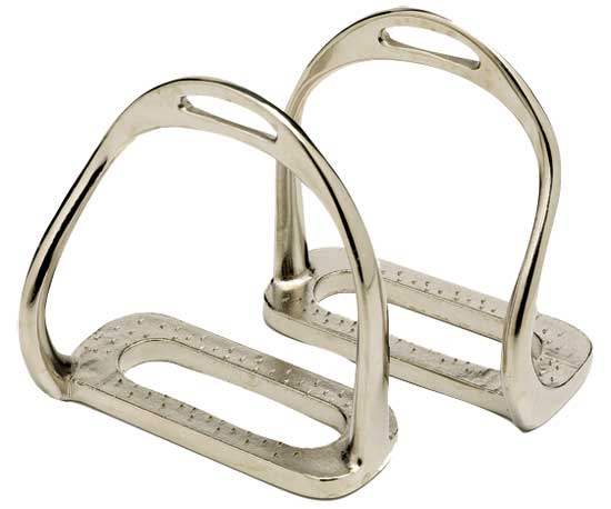 Stirrup Irons Bent Leg Safety Equisteel Chrome Plated-HORSE: Stirrup Irons-Ascot Saddlery