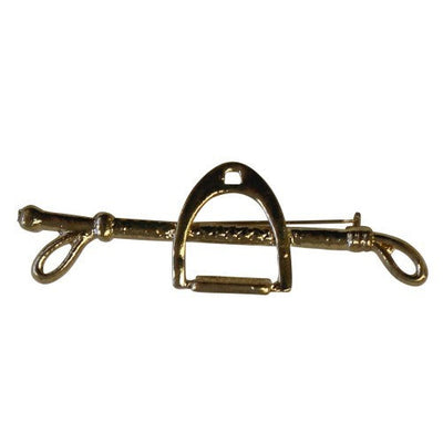 Stock Pin Huntington Stirrup Gold Colour-RIDER: Jewellery-Ascot Saddlery