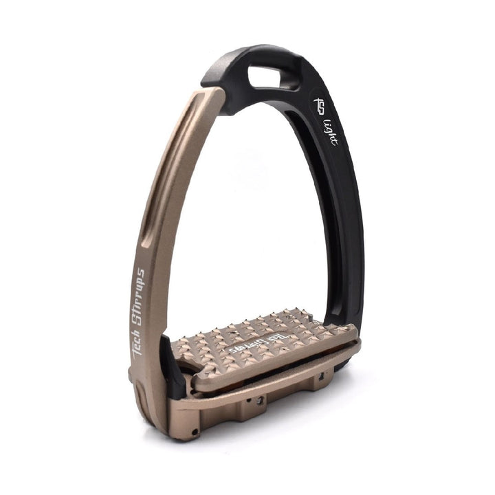 Tech Stirrup Irons Venice Evo Flat Safety Stirrups Black & Brown-HORSE: Stirrup Irons-Ascot Saddlery