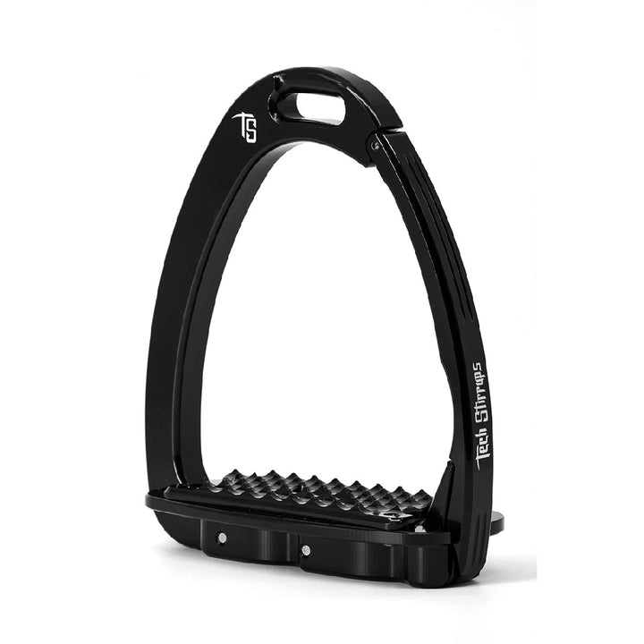 Tech Stirrup Irons Venice Sloped Evo Safety Stirrups Black & Black-HORSE: Stirrup Irons-Ascot Saddlery