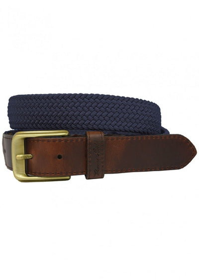 Thomas Cook Belt Comfort Navy & Dark Brown-CLOTHING: Belts-Ascot Saddlery
