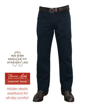 Thomas Cook Moleskin Straight Leg Navy Mens-CLOTHING: Jeans-Ascot Saddlery