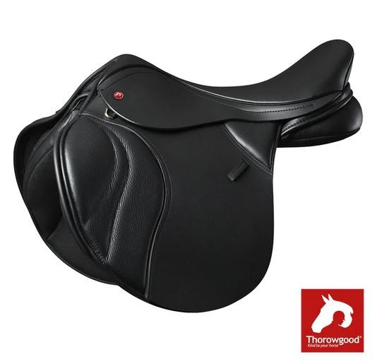 Thorowgood T8 Pony Jump Saddle Black 15.5"-SADDLES: Jumping Saddles-Ascot Saddlery
