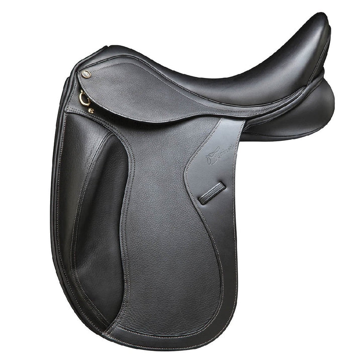 Trainers Jessica Deluxe Monoflap Dressage Saddle Black-SADDLES: Dressage Saddles-Ascot Saddlery