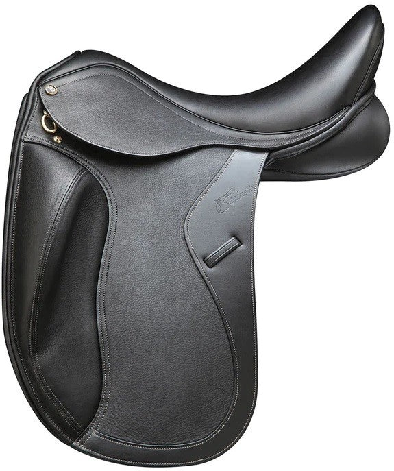 Trainers Jessica Deluxe Monoflap Dressage Saddle Black-SADDLES: Dressage Saddles-Ascot Saddlery