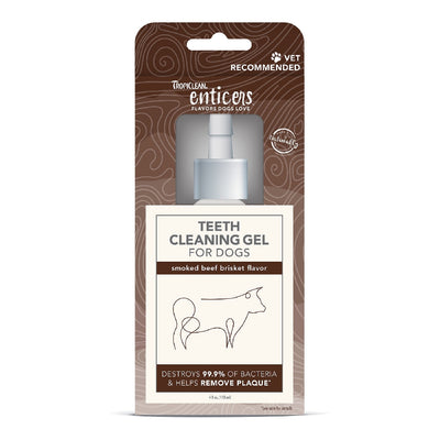 Tropiclean Enticers Teeth Cleaning Gel Smoked Beef Brisket-Dog Potions & Lotions-Ascot Saddlery