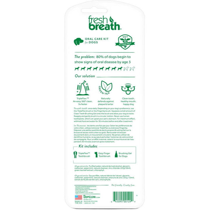 Tropiclean Fresh Breath Oral Care Kit Medium/large-Dog Potions & Lotions-Ascot Saddlery