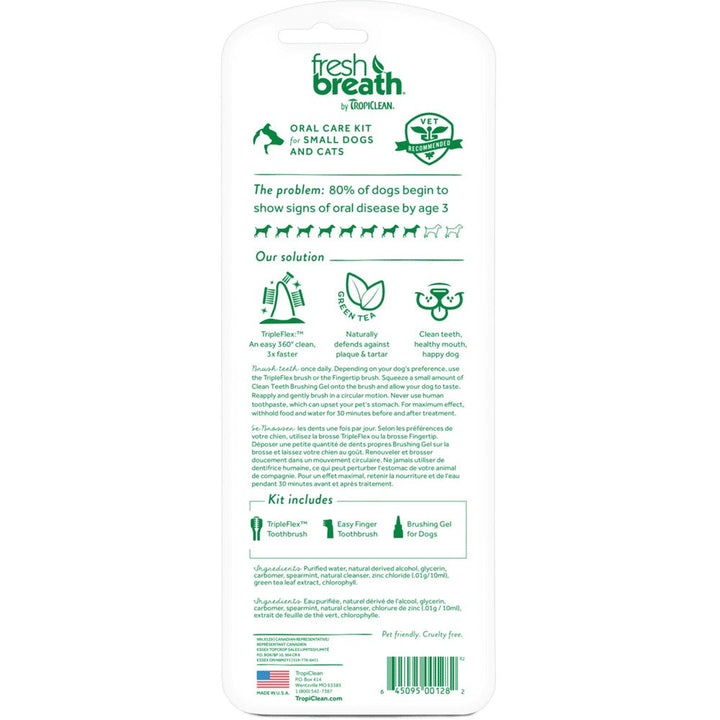 Tropiclean Fresh Breath Oral Care Kit Small-Dog Potions & Lotions-Ascot Saddlery