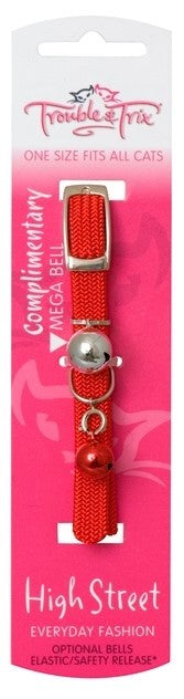 Trouble & Trix Cat Collar High Stretch Red-Cat Accessories-Ascot Saddlery