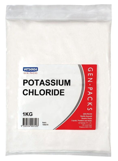 Vetsense Potassium Chloride 1kg-STABLE: Supplements-Ascot Saddlery