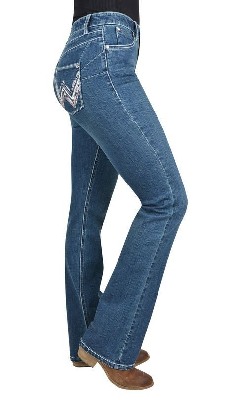 Wrangler Jeans Arizona Qbaby Booty Up Vintage Wash Ladies-CLOTHING: Jeans-Ascot Saddlery