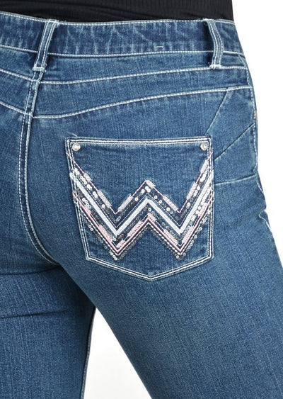 Wrangler Jeans Arizona Qbaby Booty Up Vintage Wash Ladies-CLOTHING: Jeans-Ascot Saddlery