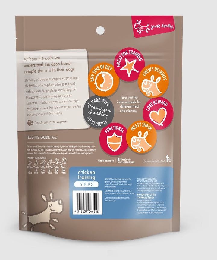 Yours Droolly Dog Treat Chicken Training Sticks 500gm-Dog Treats-Ascot Saddlery