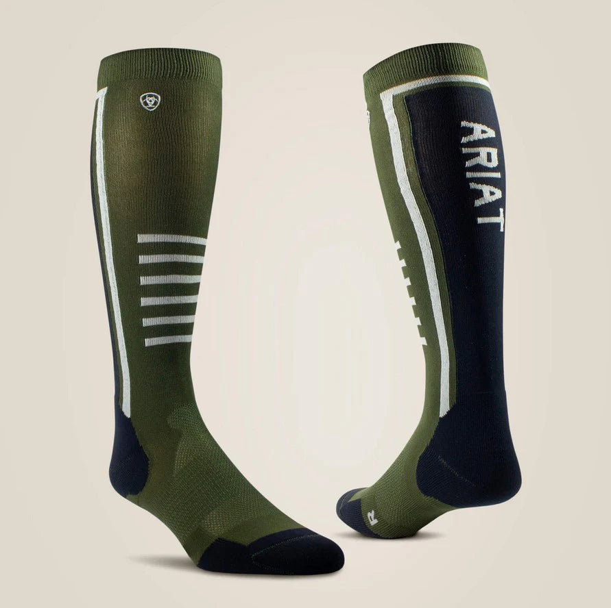 Pair of Black Ariat socks with logo