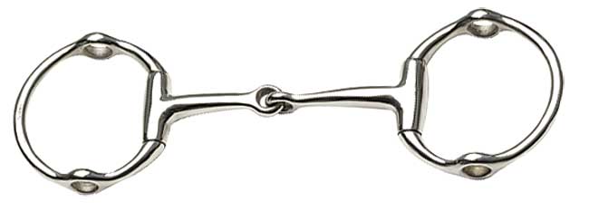 Gag Snaffle Eggbutt Jointed Mouth Stainless Steel [:12.5cm 5.0"]