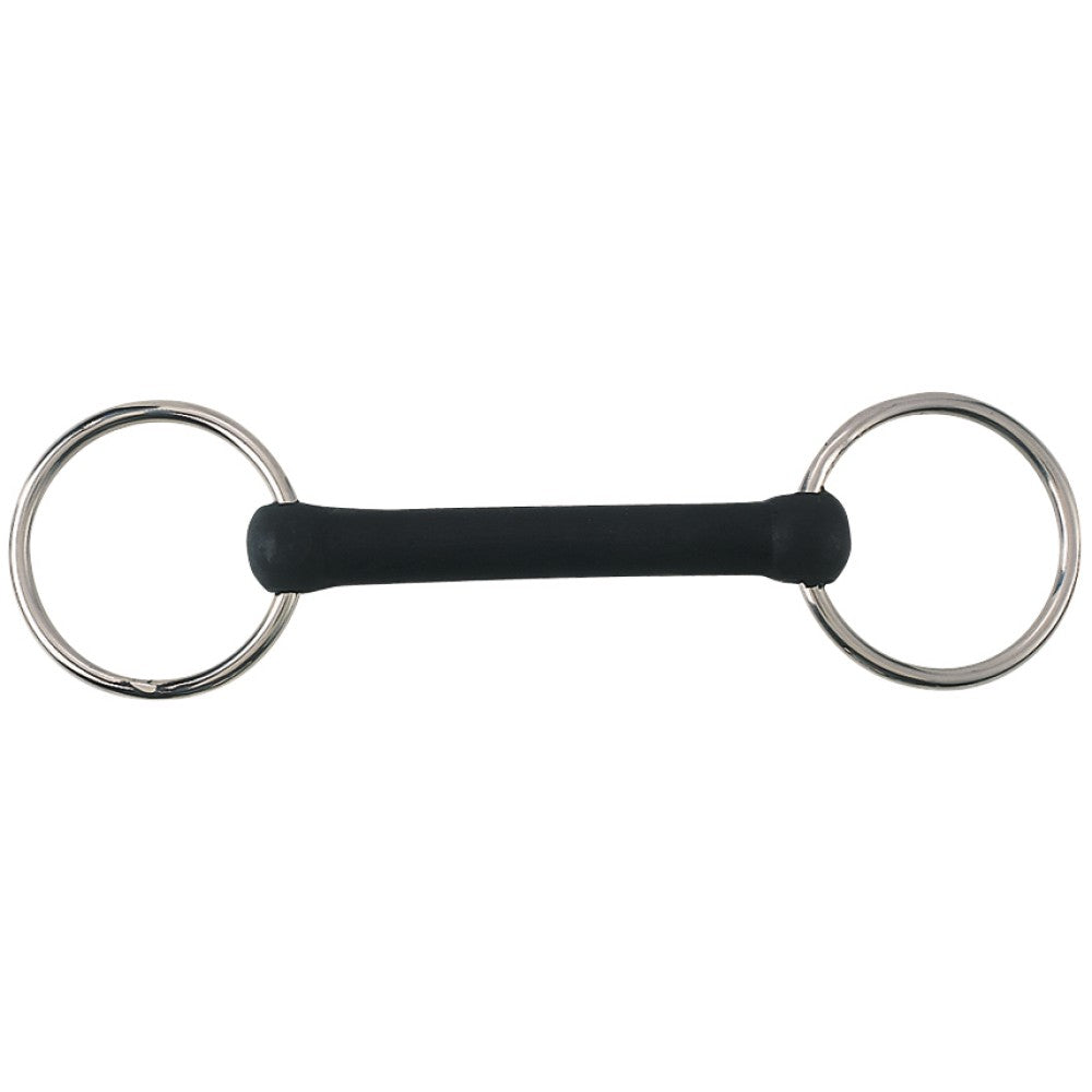 Ring Snaffle Flexible Rubber Mullen Stainless Steel [:11.5cm 4.5"]
