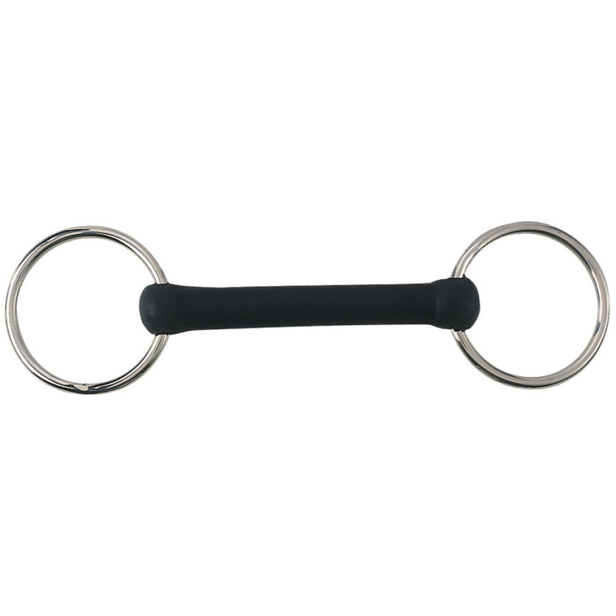 Ring Snaffle Flexible Rubber Mullen Stainless Steel [:11.5cm 4.5"]