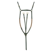 Breastplate Martingale Eventing Elastic Leather Jeremy & Lord Black [:full]