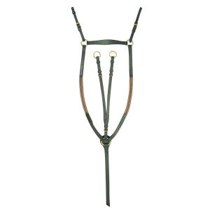 Breastplate Martingale Eventing Elastic Leather Jeremy & Lord Black [:full]