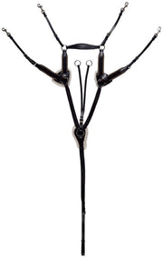 Breastplate 5 Point Leather Jeremy & Lord Black [:cob]