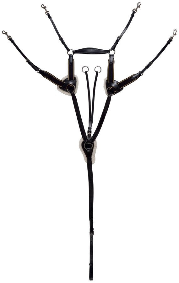 Breastplate 5 Point Leather Jeremy & Lord Black [:cob]