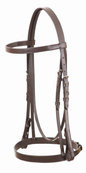 Bridle Flat Leather Eurohunter Black [:cob]