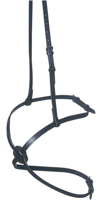 Noseband Figure 8 Leather Aintree Black [:cob]
