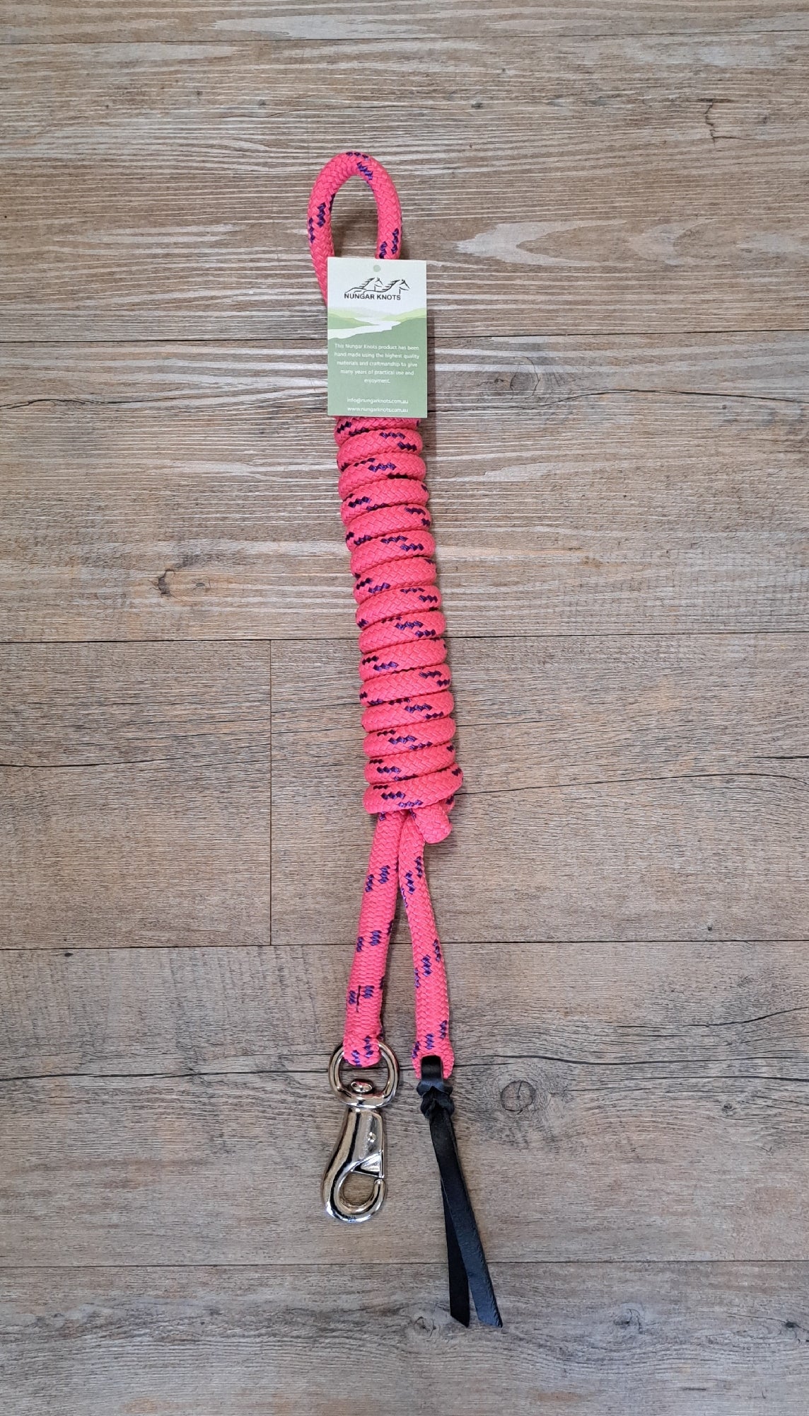 Training Lead Nungar Cast Bull Clip 12mm 12ft Pink & Purple