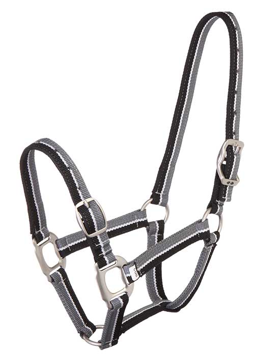 Headstall Striped Black & Grey [:cob]
