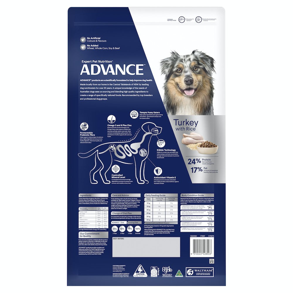 Advance Dog Adult Turkey & Rice All Breed 15kg