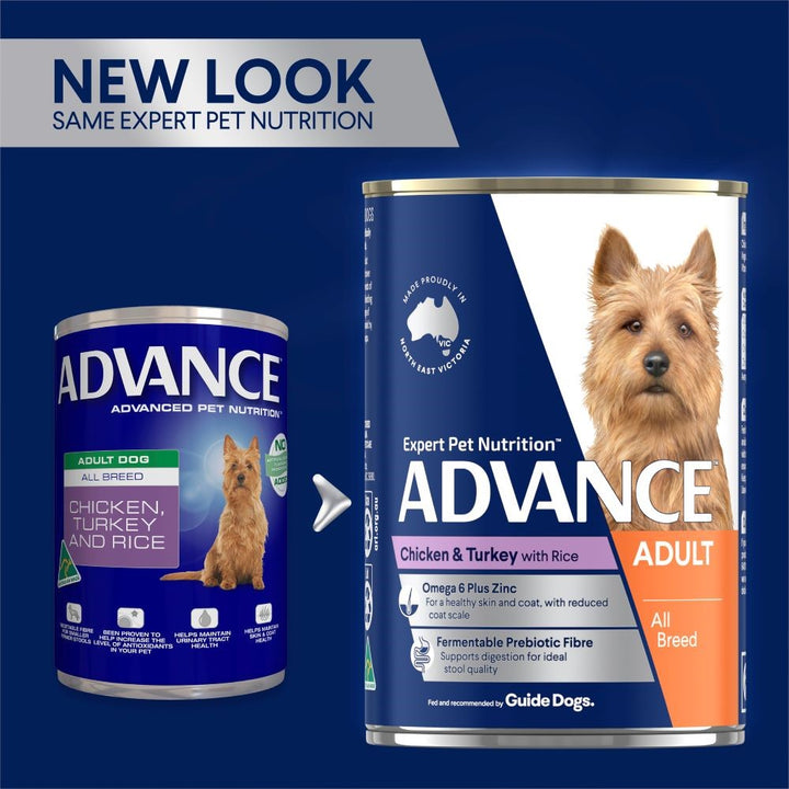 Advance Dog Can Adult Chicken Turkey & Rice 700gm