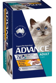 Advance Cat Wet Tray Chicken & Liver Medley 7 X 85gm