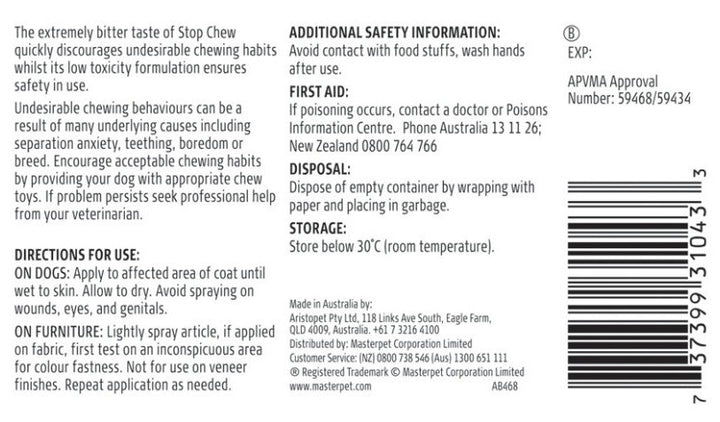 Aristopet Stop Chew 125ml