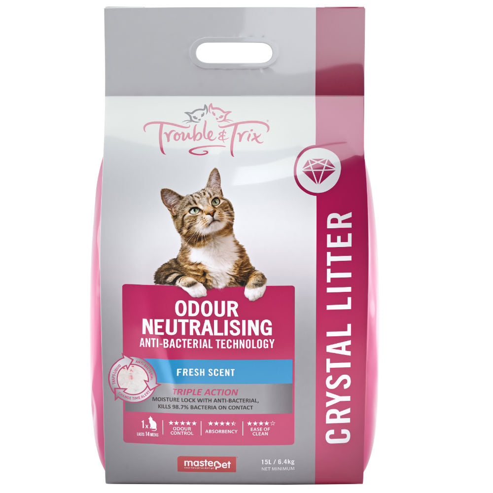 Litter Cat Trouble & Trix Beads Anti Bacterial 15lit 
