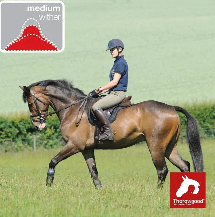 Thorowgood T8 Dressage Saddle Standard Wither Black [:17.0"]