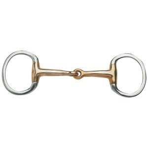 Eggbutt Snaffle Thin Copper Mouth Stainless Steel [:11.5cm 4.5" By Order]