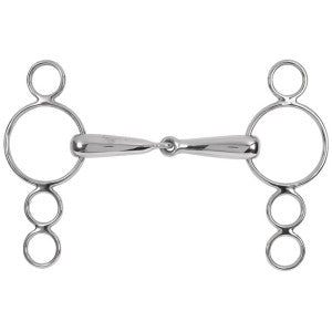 Dutch Gag Snaffle Four Rings Hollow Stainless Steel [:12.5cm 5.0" By Order]