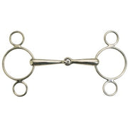Dutch Gag Snaffle Three Rings Stainless Steel [:12.5cm 5.0" By Order]