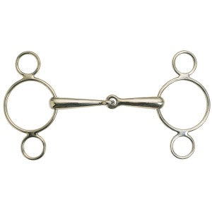 Dutch Gag Snaffle Three Rings Stainless Steel [:12.5cm 5.0" By Order]