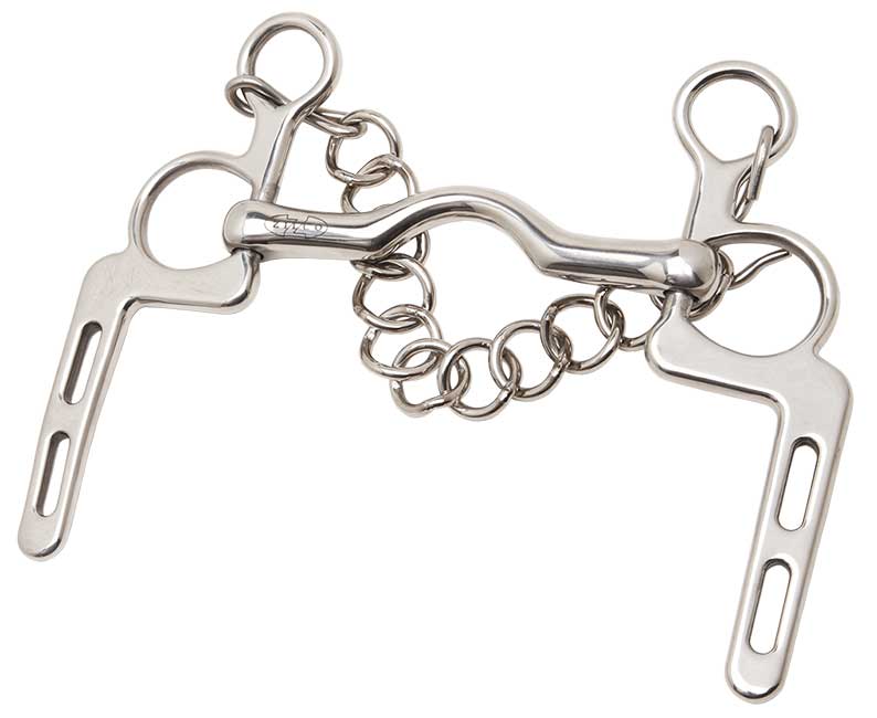 Pelham Bit Military Low Port Mouth Stainless Steel [:12.5cm 5.0" By Order]