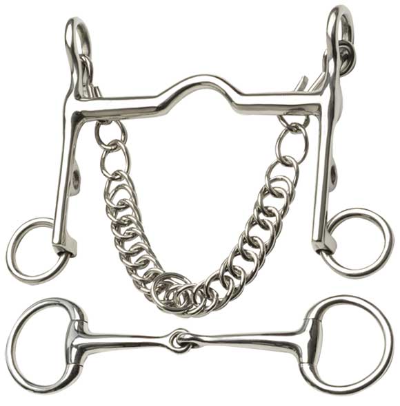 Weymouth Bit Set Port Mouth Stainless Steel [:10.0cm 4.0" By Order]