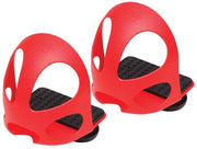 Toe Cage Stirrup Irons Pair Red [:large]