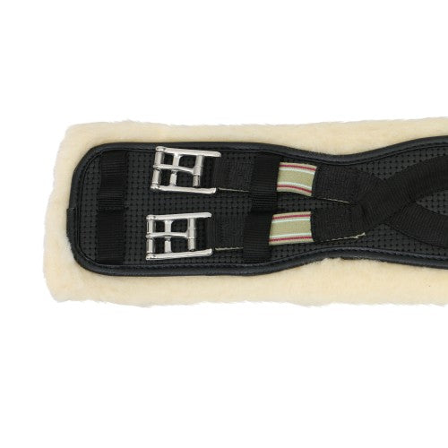 Girth Dressage Wool Lined & Elastic Equiprene Black [:50cm By Order]