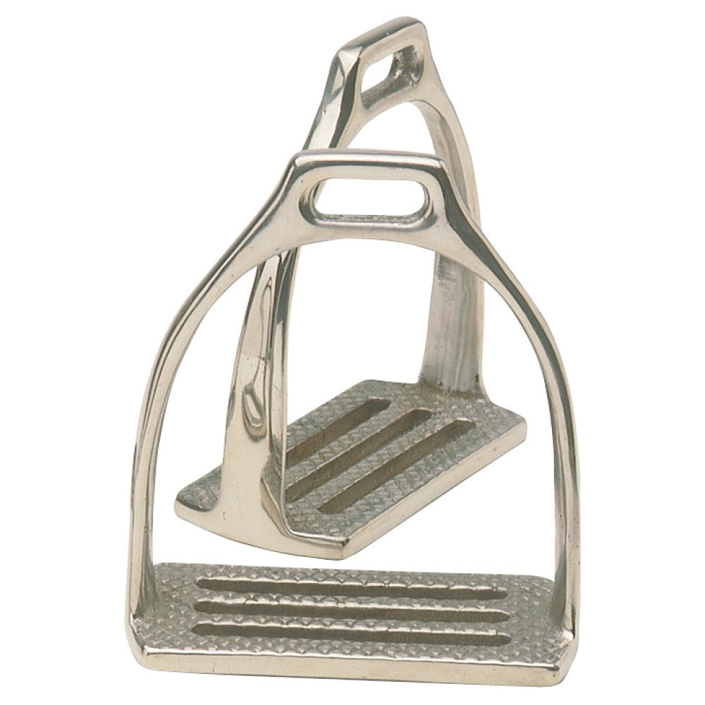 Stirrup Irons Stock Four Bar Nickle Plated [:4.25"]