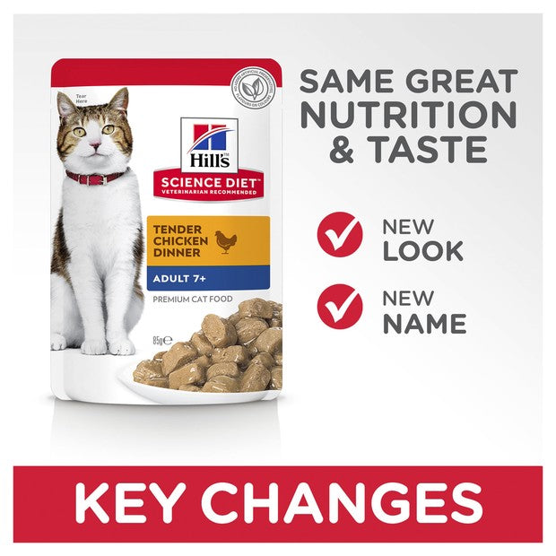Hills Cat Wet Pouch Mature 7+ Chicken 85gm Box Of 12
